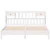 vidaXL Bookcase Bed without Mattress White 180x200 cm Super King Solid Wood Pine