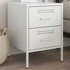 vidaXL Bedside Cabinet White 36x39x50.5 cm Steel