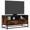 vidaXL TV Cabinet Smoked Oak 80x34.5x40 cm Engineered Wood and Metal