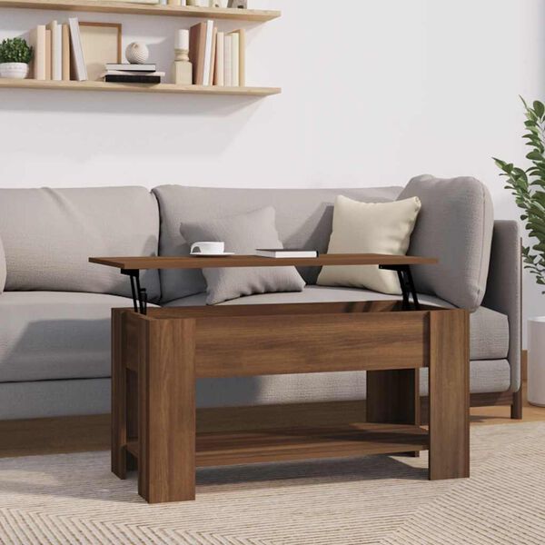 vidaXL Coffee Table Brown Oak 101x49x52 cm Engineered Wood