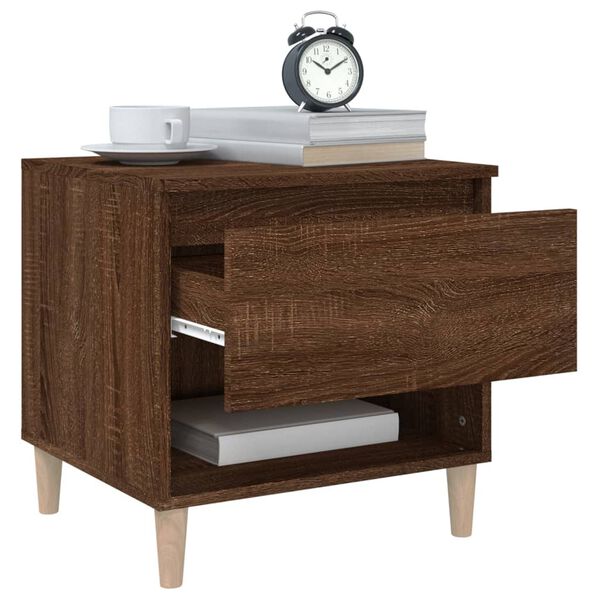 vidaXL Bedside Table Brown Oak 50x46x50 Engineered Wood