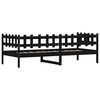 vidaXL Day Bed without Mattress Black 90x190 cm Single Solid Wood Pine