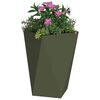 vidaXL Planter 2 pcs Olive Green 50 x 50 x 75 cm Steel
