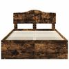 vidaXL Bed Frame Smoked Oak 135 x 190 cm Solid Pine Wood