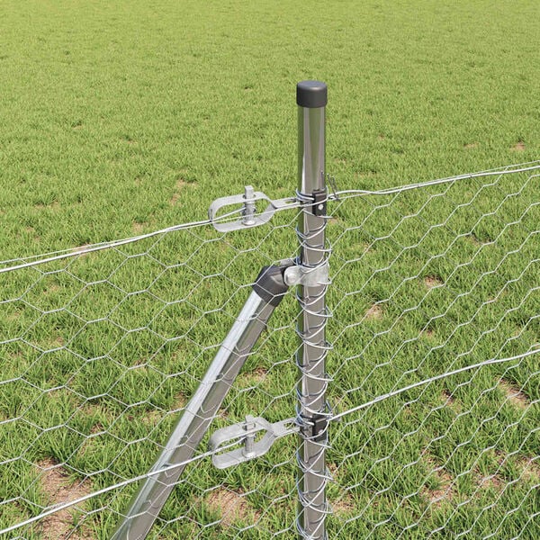 vidaXL Fence Post Silver 50 x 0.6 m (36 mm mesh) Steel