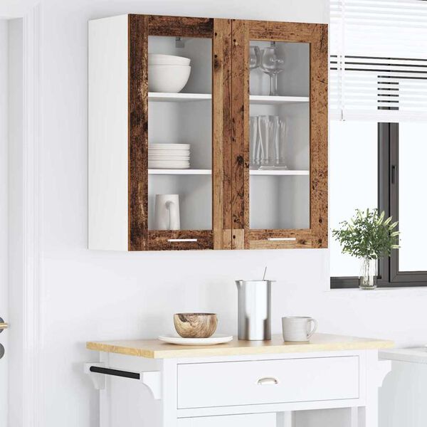 vidaXL Hanging Cabinet Old Wood 40 x 31 x 80 cm Engineered Wood