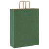 vidaXL Paper Bags 50 pcs with Handles Green 32x12x42 cm