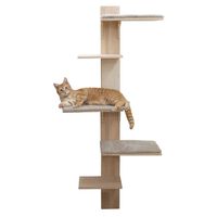 Kerbl Cat Scratching Post Timber Wall 150 cm Nature and Taupe