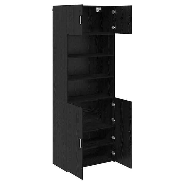 vidaXL Storage Cabinet Black Oak 80 x 42.5 x 225 cm Engineered Wood