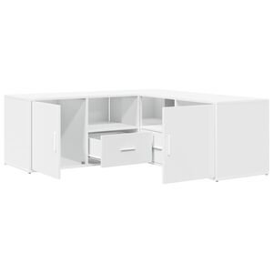 vidaXL Corner Cabinet White 200x40x45 cm Engineered Wood