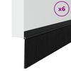 vidaXL Self-adhesive Door Brush Seals 6 pcs Black 100 cm