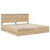vidaXL Bed Frame with Drawer Sonoma Oak 200 x 200 cm Engineer Wood