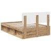 vidaXL Bed Frame Artisian Oak 120 x 200 cm Solid Pine Wood