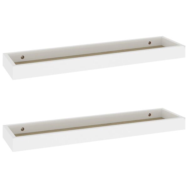 vidaXL Loggia Wall Shelves 2 pcs Oak and White 60x15x4 cm MDF