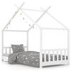 vidaXL Kids Bed Frame White Solid Pine Wood 70x140 cm