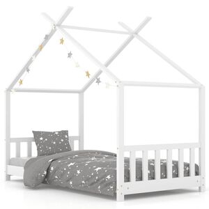 vidaXL Kids Bed Frame White Solid Pine Wood 70x140 cm