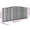 vidaXL Arched Gabion Baskets 5 pcs 400x30x160/180 cm Galvanised Iron