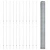 vidaXL Fence with Post Silver 1.5 x 50 m Steel