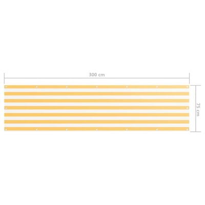 vidaXL Balcony Screen White and Yellow 75x300 cm Oxford Fabric