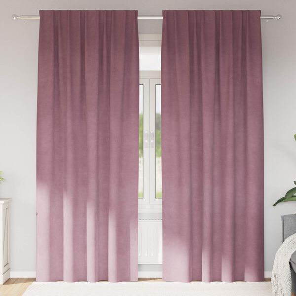 vidaXL Curtains with Curtains 2 pcs Dark pink 140 x 225 cm Velvet