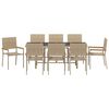 vidaXL Garden Dining Set 9 pcs Beige Poly Rattan
