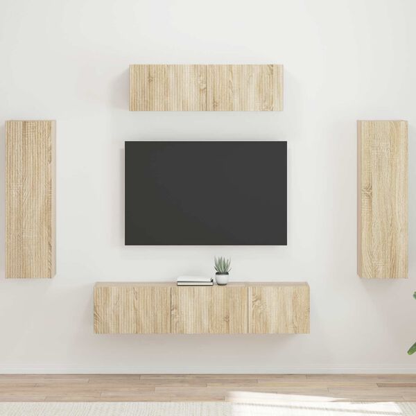 vidaXL TV Cabinet 5 pcs Sonoma Oak