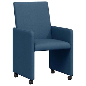 vidaXL Dining Chairs with Wheels 2 pcs Blue 57 x 66 x 94 cm Fabric
