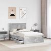 vidaXL Bed Frame with Drawer Concrete Grey 120 x 200 cm Engineer Wood