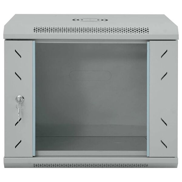 vidaXL Network Cabinet with Storage Grey 53 x 45 x 45 cm Steel