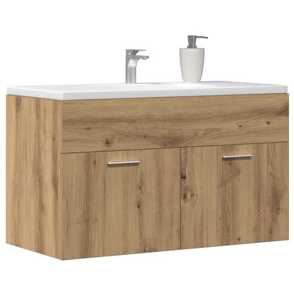 vidaXL Bathroom Sink Cabinet Artisan Oak 90x38.5x46 cm Engineered Wood
