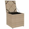 vidaXL Cushion Box with Storage Beige 50 x 50 x 50 cm Poly Rattan