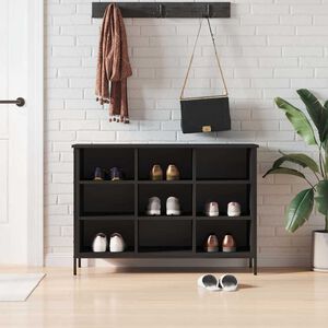vidaXL Shoe Cabinet Black 9 compartments for storing shoes