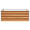 vidaXL Garden Raised Bed Light Brown 98 x 100 x 36 cm Galvanised Steel