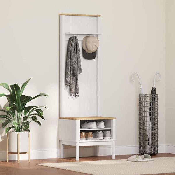 vidaXL Hallway Cabinet FLORO White 50 x 40 x 158 cm Solid Pine Wood