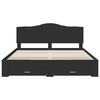 vidaXL Bed Frame with Headboard Black 200 x 200 cm Engineered Wood