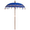 vidaXL Balinese Parasol Blue (180-190) x 260 cm Cotton and Wood