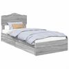 vidaXL Storage Bed with Drawer Grey Sonoma 70 x 190 cm Engineered Wood