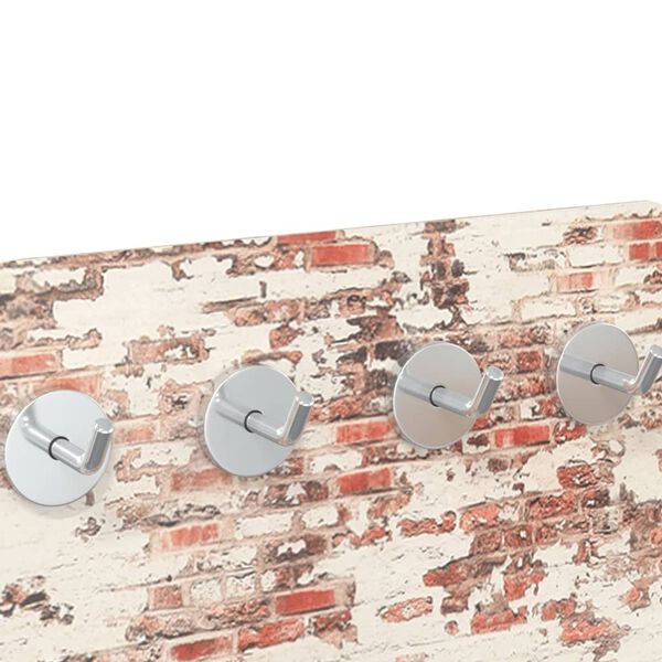 vidaXL Wall Mounted Coat Rack 80x30 cm Tempered Glass Brick Wall