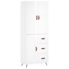 vidaXL Highboard High Gloss White 69,5x34x180 cm Engineered Wood