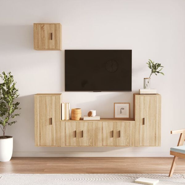 vidaXL 5 Piece TV Cabinet Set Sonoma Oak Engineered Wood