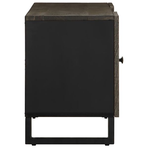 vidaXL TV Cabinet Black 105x33x46 cm Solid Wood Mango