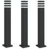 vidaXL Outdoor Floor Lamps with Outlet 3pcs Black 80 cm Aluminium
