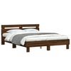 vidaXL Bed Frame with LED without Mattress Brown Oak 140x200 cm