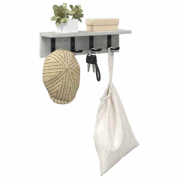 vidaXL Wall-Mounted Coat Rack Concrete Grey 40 x 10.5 x 10.5 cm