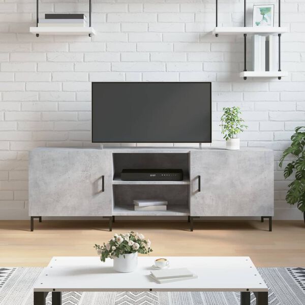 vidaXL TV Cabinet Concrete Grey 150x30x50 cm Engineered Wood