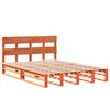 vidaXL Bed Frame without Mattress Wax Brown 135x190 cm Double Solid Wood Pine