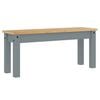 vidaXL Dining Bench PANAMA Grey 105x30x45 cm Solid Wood Pine