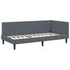 vidaXL Corner Bed Frame with Headboard Dark Grey 90 cm x 200 cm Velvet