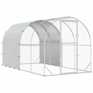 vidaXL Chicken Coop Silver 400 x 200 x 200 cm Galvanised Steel