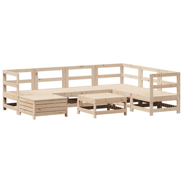 vidaXL 8 Piece Garden Sofa Set Solid Wood Pine
